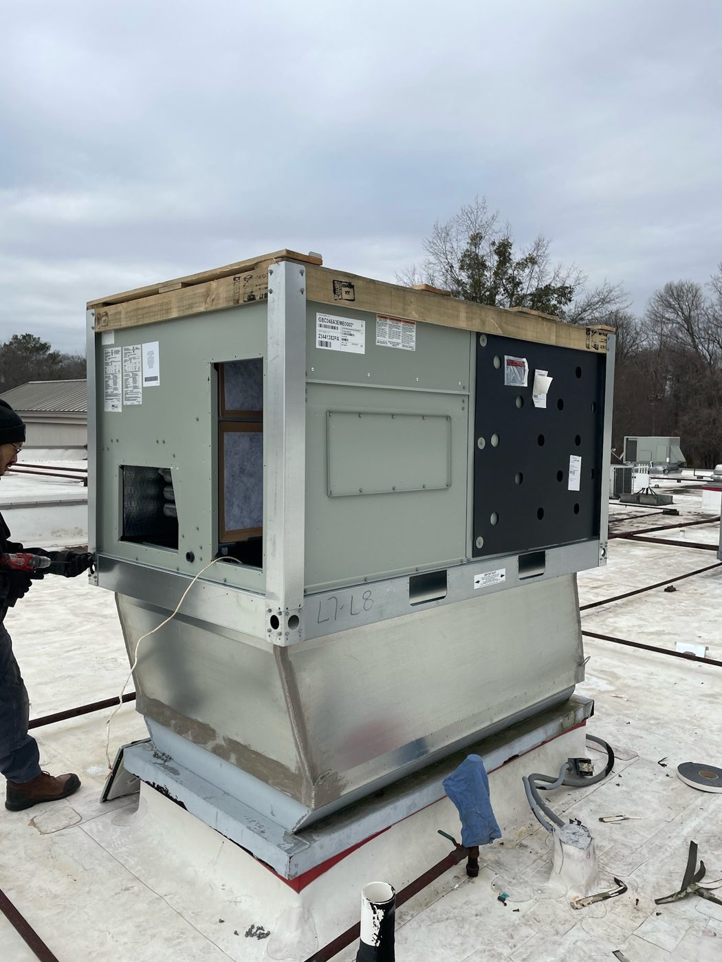 New rooftop HVAC unit